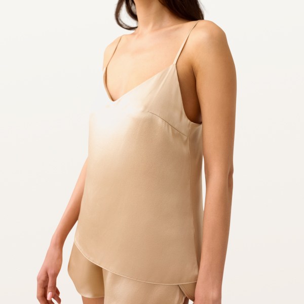 Топ шелковый  бежевый 5