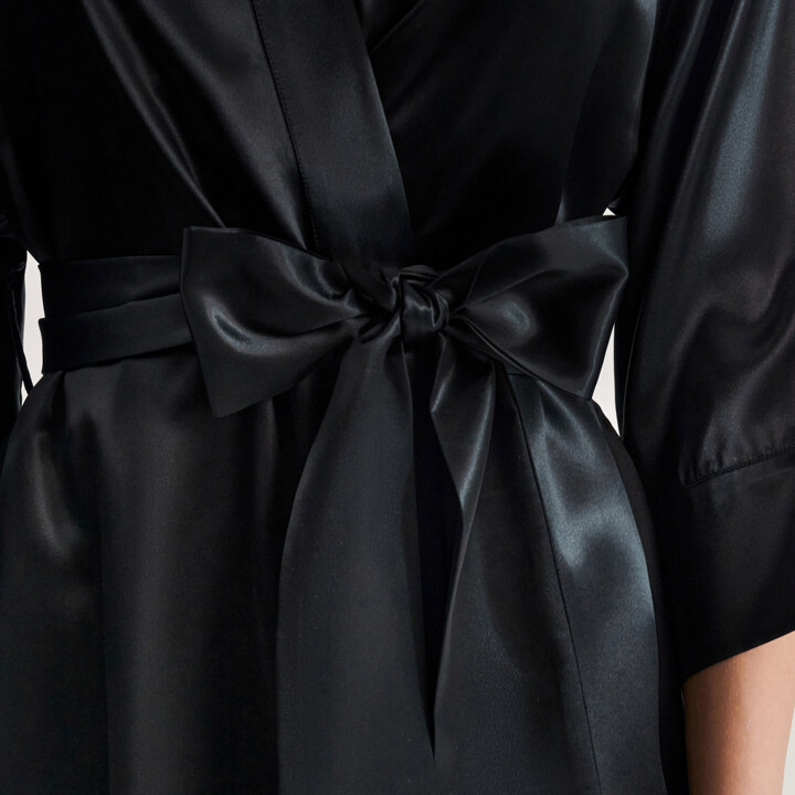 Шёлковый халат-кимоно короткий